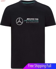 【The North FaceEE】so017 2021 Mercedes Benz AMG Petronas F1 Mens Large Logo T-Shirt Black/Gray/White 