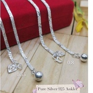925 Silver Anklet with 925 Silver Bracelet / 925 Pure Silver Bracelet and Bracelet