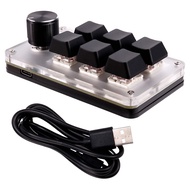 【HOT-Sale!】 6 Key 1 Knob Copy Paste Mini Button Wired RGB Mini Mechanical Keyboard for Gamers/Design