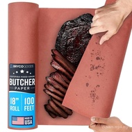 Bryco Goods Pink Butcher Paper Roll 18"x175' (2100 Inch) - USA Made - Food-Grade Peach Butcher Paper