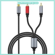 skin Braided Shielding Type C To RCAs Sound Cable 1 5m For Music Movie Streaming