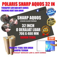 POLARIZER SHARP AQUOS 32 INCH 0 DERAJAT BAGIAN LUAR DIMENSI 706*400 MM UKURAN ORIGINAL LCD LED SHARP