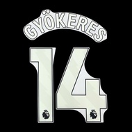 Official GYOKERES #14 EPL White Player Size Nameblock Arsenal FC PRINT