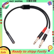 3.5mm to Dual 6.5mm Adapter 3.5mm Audio Aux Cable Double 6.35 1/4 inch Mono to Stereo 1/8 inch 3.5mm