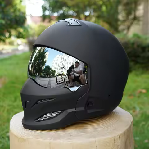 Scorpion Retro Motorcycle Helmet Removable Front Module Transparent Lens M L XL XXL Sizes Available 