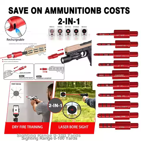 9mm 22LR Dual-purpose Dry Fire Trainer Bullets 38SPL 12GA 7.62X39mm Controlled Laser Shooting Laser 