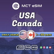 USA+Canada Combo eSIM Daily Usage 1GB- 2GB+Unlimited - Receive eSIM QR Code on the same day
