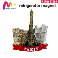 Paris Icons Set 3D Resin Fridge Magnet | Eiffel Tower Louvre Museum Arc de Triomphe Souvenir | Frenc