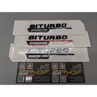 1 PAIR MERCEDES BENZ BITURBO AMG FENDER EMBLEM LOGO OEM C43 C63 E43 E63