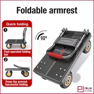 Platform Trolley Folding Platform Cart 200-500kg Rolling Flatbed Cart Hand Platform Truck Push Dolly