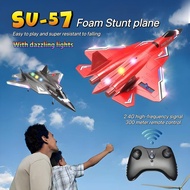 SU57 RC Jet Fighter Remote Control Airplane Big - Amphibious Water Gliding Foam Plane with Colorful 
