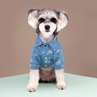 DY Loving Pet Clothes Butterfly Denim Clothes Simple and Fashionable Denim Costumes