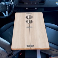 EVGATSAUTO 31.49x15.74in RV Boat Table Top  Foldable Wood Desk with 2 Cup Holders Lightweight Durabl