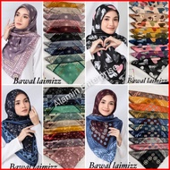 Satin Silk Borong Tudung Bawal Lamiz Corak Square Printed Laimizz Wholesale 10 corak