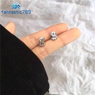 Fantastic789 Simple Silver US Dollar Stud Earrings Pub Club Street Fashion Jewelry Accessories