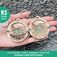 GANTUNGAN RS MT. IJEN Keychain KAWAH IJEN/ Mountain Keychain/ Wooden & Flower Keychain/ by Mount Kaw