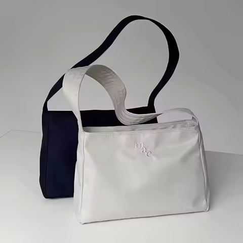 Korean Mucu & Ebony Fashion Tote Bag, muchandebony Underarm Nylon Embroidered Handbag for Women's Sh