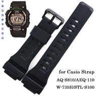 นาฬิกาอุปกรณ์เสริมสร้อยข้อมือเรซิ่นสำหรับ Casio AQ-S810 AEQ-110 W-735H STL-S100สายนาฬิกา18มม.นาฬิกาข้อมือสายซิลิโคนสายคล้องคอ