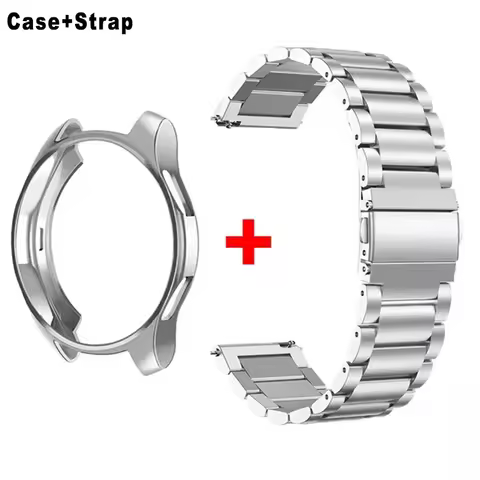 Band+Case for Samsung Galaxy Watch 6 5 4 44 40mm 4/6 Classic 46 42mm Stainless Steel Bracelet Galaxy