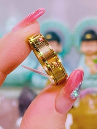 Nhẫn titan khắc chú Ommani bình an may mắn bản xoay cho nam nữ bền đẹp