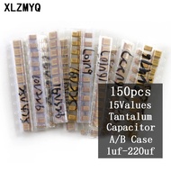 15Values*10pcs SMD Tantalum Capacitor Assortment Kit A/B Case Tantalum Capacitor Set 1UF 2.2UF 4.7UF