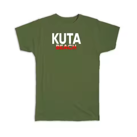 Bali Indonesia Kuta Beach Red and White T shirt