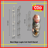 Rak Gantungan Helm Dinding 3 & 5 Susun - Rak Penyimpanan Helm Gantung Tahan Karat untuk Rumah