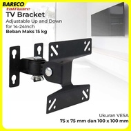 Taffware Adjustable TV Bracket VESA 100 x 100 for 14-24 Inch TV - TV-W24