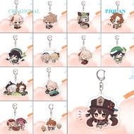 PJQUAN Genshin Impact Game Character Acrylic Keychain Sayu Yoimiya Kazuha Kamisato Ayaka Rosaria Figures Pendant Keyring