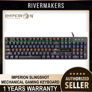 [ READY STOCK ] IMPERION SLINGSHOT KG-321 104 KEYS MECHANICAL BLUE SWITCH GAMING KEYBOARD WITH 7 COL
