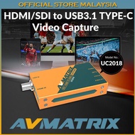 AVMatrix UC2018 HDMI/SDI to USB3.1 TYPE-C Uncompressed Video Capture
