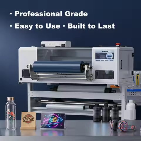 A1 UV DTF Printing Machine 60CM DTF Printer 2 IN 1 High Speed Automatic Print and Laminate 6 Colors 
