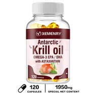 Antarctic Krill Oil Capsules Omega 3 Supplement – EPA and DHA Antioxidant Astaxanthin for Heart Heal