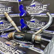 knalpot YOSINGSAE original silincer knalpot racing oval pipa leher road race for jupiter mx king 150