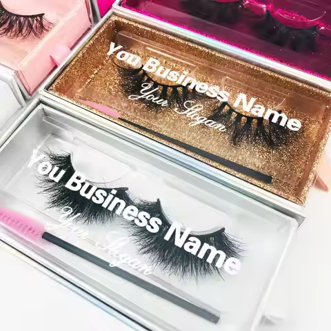 Wholesale Eyelash Packaging Boxes Design 3d Mink Lashes Box Case In Bulk Full Strip Eyelashes Box Cu