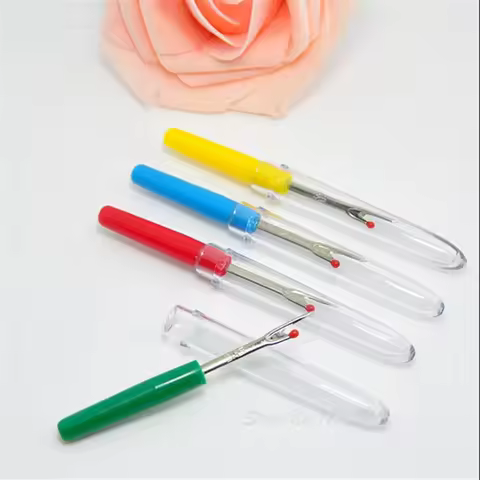 (1 Pack) = 4Pcs Plastic Handle Craft Thread Cutter Seam Ripper Sewing Tool