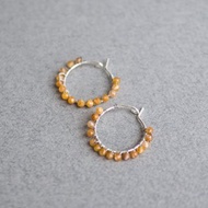 Rutile Quartz Hoop Earrings, 925 Silver, Libra Gem, Gemini Stone, Helloween Gift