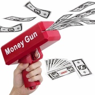 11BS - Mainan Money Gun Tembakan Anak Pistol Uang Toys 100 pcs Uang Kertas Super Gun Lucu - Merah