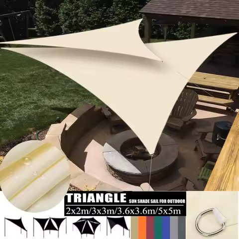 5x5x5/3x3x3M/2x2x2M Waterproof Triangle Sun Shade Sail Canopy For Outdoor Garden Patio Backyard Camp