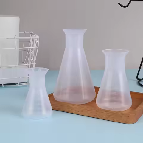 1Pc 50/100/250ml Plastic Erlenmeyer Flask Narrow Neck Conical Triangle Flask Chemistry Laboratory An