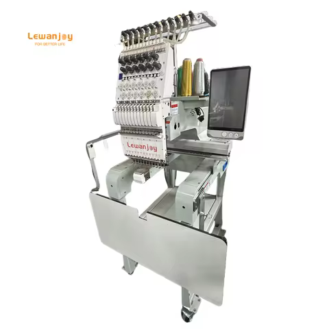 Lewanjoy Simple One head Embroidery Machine Single Head 12 Needles Computerized 400*600mm Embroidery