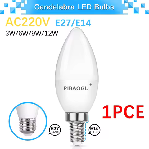 Led Candle Bulb AC220V 3W 6W 9W 12W Led Lights E14 E27 3000K 4000K 6000K Light Lamp For Home Decorat