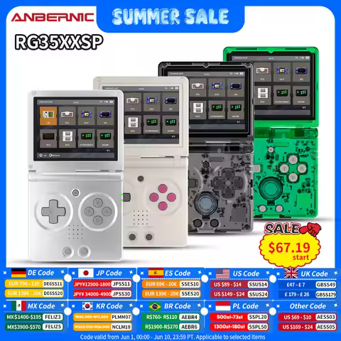 Anbernic RG35XXSP Retro Flip Handheld Game Console 3.5" IPS Screen Linux H700 Video Game Player Supp