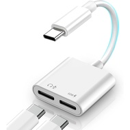 USB C Splitter 1 in 2 Out for iPhone 16 Headphone Adapter USB C and 60W Charger, Type C Audio Adapte
