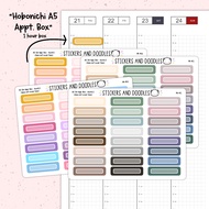 Hobonichi A5 1hr curved Appointment Box Multicolor Planner Stickers by StickersAndDoodles