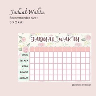 *SOFTCOPY* Jadual Waktu — KECERIAAN DAN HIASAN KELAS (Tema Floral) *SOFTCOPY*