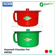 Hopewell-Chamber Pot Arinola-[HW362]-Red Green-1pc