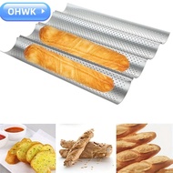 OHWK Baguette Baking Tray, Bakeware Waves Baguette Mold,  Nonstick Baking Tool 2/4 Grooves Baguette 