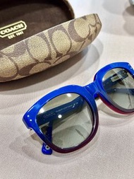 「二手」▸▸ COACH蔻馳 藍紅色漸層遮陽墨鏡 太陽眼鏡 遮陽眼鏡 素顏墨鏡