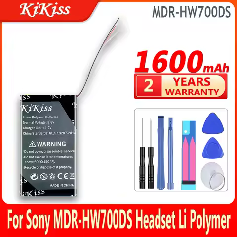 1600mAh KiKiss High Capacity Battery MDRHW700DS For Sony MDR-HW700DS Headset Li Polymer Bateria